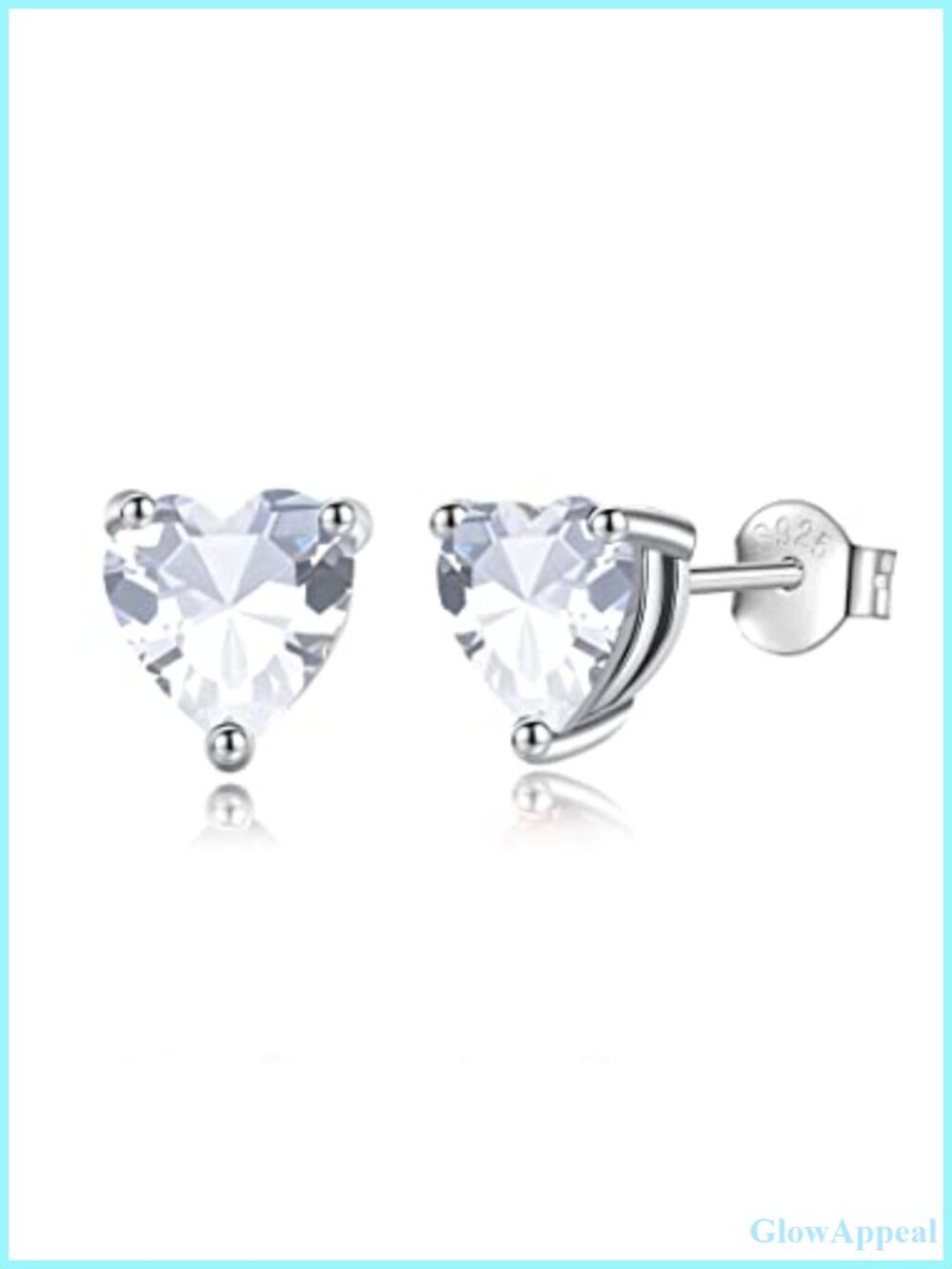 925 Sterling Silver Heart Birthstone Stud Earrings for Women